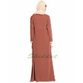 Multi layered abaya dress with frills- rust